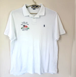 Ralph Lauren Polo White T Shirt XL Embroidered Quality Goods American Flag NY - Picture 1 of 8