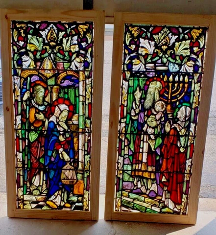 Gothic Stained Glass Church Window Presentation of Child Jesus Holy Family Mary Cover