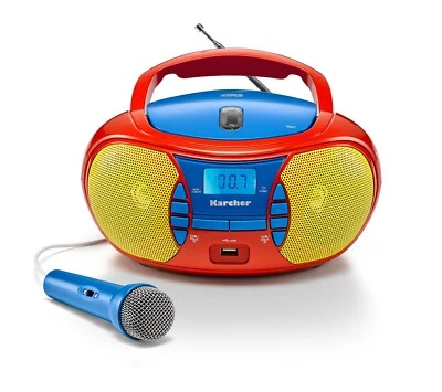 Karcher RR 5026 tragbarer CD Player für Kinder - UKW Radio - USB - Mikrofon - Bild 1 von 2