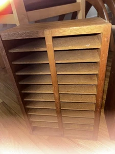 Antique 22 Cassette Sized Mahogany Storage Holder(s) 1950’s - Tongue Groove - Picture 1 of 11
