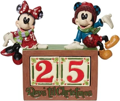 ♥ DISNEY TRADITIONS JIM SHORE CHRISTMAS COUNTDOWN TOPOLINO MINNIE 6013057 ENESCO - Immagine 1 di 3