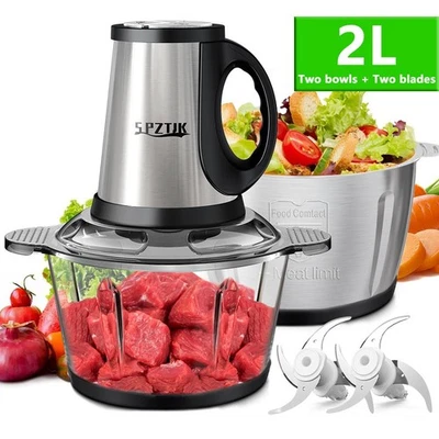 Procesador de alimentos SPZTJK - Molinillo de carne y picador de verduras de acero inoxidable Foto 1 de 4