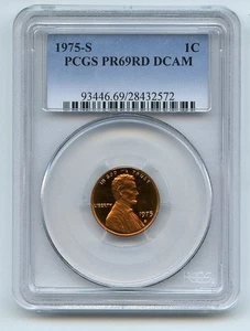 1975 S 1C Lincoln Cent Proof PCGS PR69DCAM - Picture 1 of 1