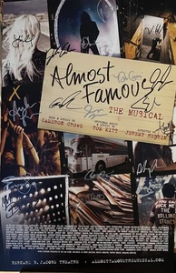 ALMOST FAMOUS - Broadway Cast signiertes Poster Fensterkarte + 1. Vorschau Spielzettel - Bild 1 von 3