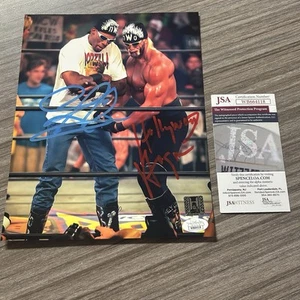 Hollywood Hulk Hogan/Dennis Rodman Dual Signed 8x10 JSA & BeachShop Cert WWE WCW - Picture 1 of 1