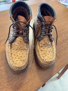Flagship Russell Mocassin Chukka Boots Small Quill Ostrich Size 14. Pre-owned - Picture 1 of 10