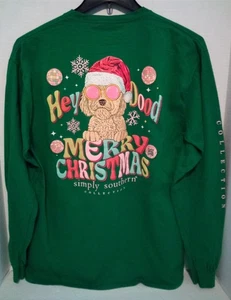 T-shirt donna grande collezione Simply Southern® "Hey Dood Buon Natale" NUOVA - Foto 1 di 5