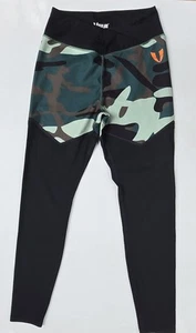 Firm Abs V-Waist Women XL Green Camo Jogger Gym Athleisure Yoga Running Leggings - Imagen 1 de 11