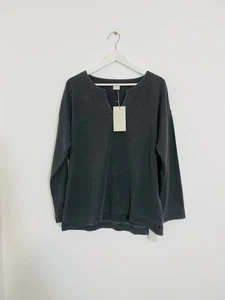 Poetry Black Jersey V Neck Sweatshirt In Petrol Black BNWT size 16 - Picture 1 of 6
