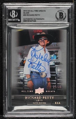 BAS 2012 UD All-Time Greats Silver Spectrum /35 Richard Petty BGS Authentic HOF - Image 1 of 2
