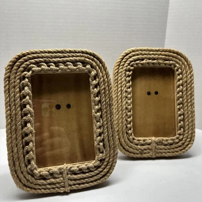 Rope Nautical Picture Frame Pair Of 2 Size 6.5”x8.5” - Image 1 of 4