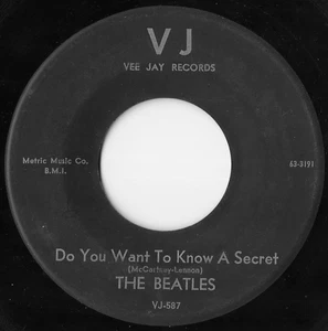 The Beatles Do You Want To Know A Secret / Thank You Girl Black Label VJ 45 - Foto 1 di 5