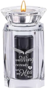 Small Urn Angel Wings Mini Crystal Urns Ashes Cremation Keepsake Holder Clear - Picture 1 of 9
