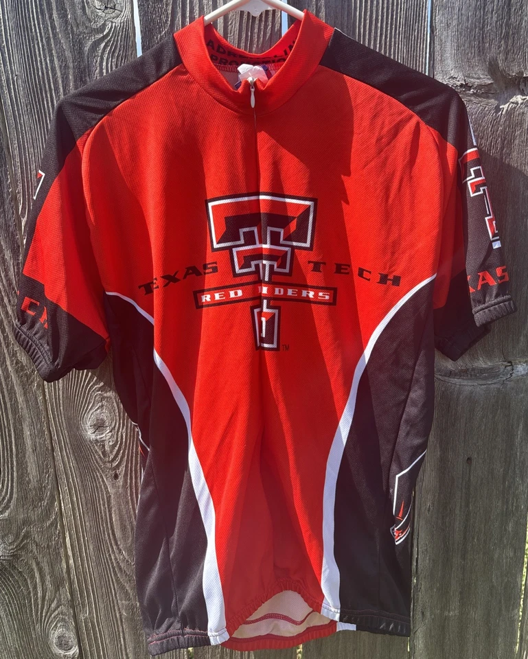Texas Tech Red Raiders NCAA Vintage 90s Big 12 Full Zip Cycling Jersey Size L - Image 1 of 3