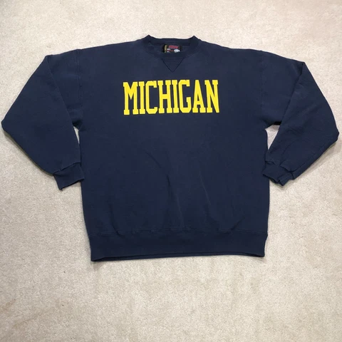 Vintage Michigan Wolverines Crewneck Sweatshirt Mens XL Extra Large Blue 90s Cover