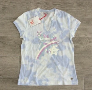 LADIES KICKERS RETRO TWO TONE SUTTLE GLITTERY FASHION TOP BLUE SIZE 10 - Picture 1 of 1