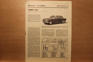 Original Triumph 2000 Mk1 (1964) Motor Trader Service Daten Nr. 421 - Bild 1 von 1