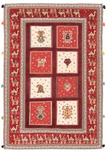 Nimbaft 134x90 CM Tappeto Persiano Nomade Orientale - Picture 1 of 14