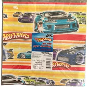 Vintage Hot Wheels Gift Wrap New Sealed Race Cars Collectors Edition Hallmark - Picture 1 of 2