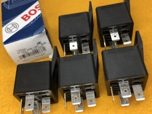 30 Amp 12V Auto relays x 5 mini 5 pin N/C N/O changeover contacts Bosch - Bild 1 von 4
