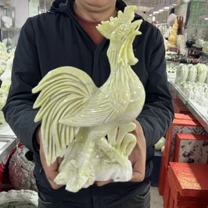 8lb Natural Ore.lantian jade.Hand-carved Exquisite big cock Animal statues 150 - Picture 1 of 6