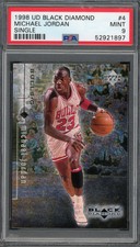 Michael Jordan 1998 Upper Deck Black Diamond Basketball Card #4 Graded PSA 9