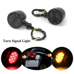 2X LED Bala Rojo Freno Lámpara de Correr Ámbar Luz de Señal de Giro para Chopper Crusier - Imagen 1 de 11
