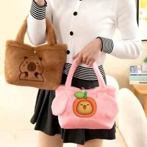 Cute Storage Bag Simple Cartoon Capybara Tote Fashion Capybara Plush Handbag - Picture 1 of 4