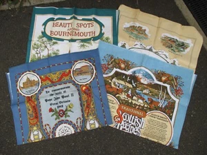 Vintage BAUMWOLLE GESCHIRRTÜCHER x4 1982 John Paul Pope Northumberland Bournemouth Scot - Bild 1 von 9