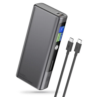Banco de Alimentación 130W, Cargador Portátil para Portátil 18400mAh, Paquete de Batería USB C PD de 3 Puertos Foto 1 de 4