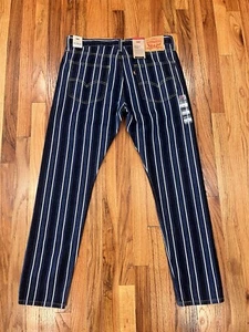 Neu mit Etikett Levi's 512 Slim Taper Jeans 36 x 32 blau gestreift Denim Jeans Stretch Strauss - Bild 1 von 10