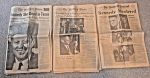 November 1963 ORIGINAL Hartford Newspapers of Assassination of JFK (3x) LOT - Picture 1 of 2