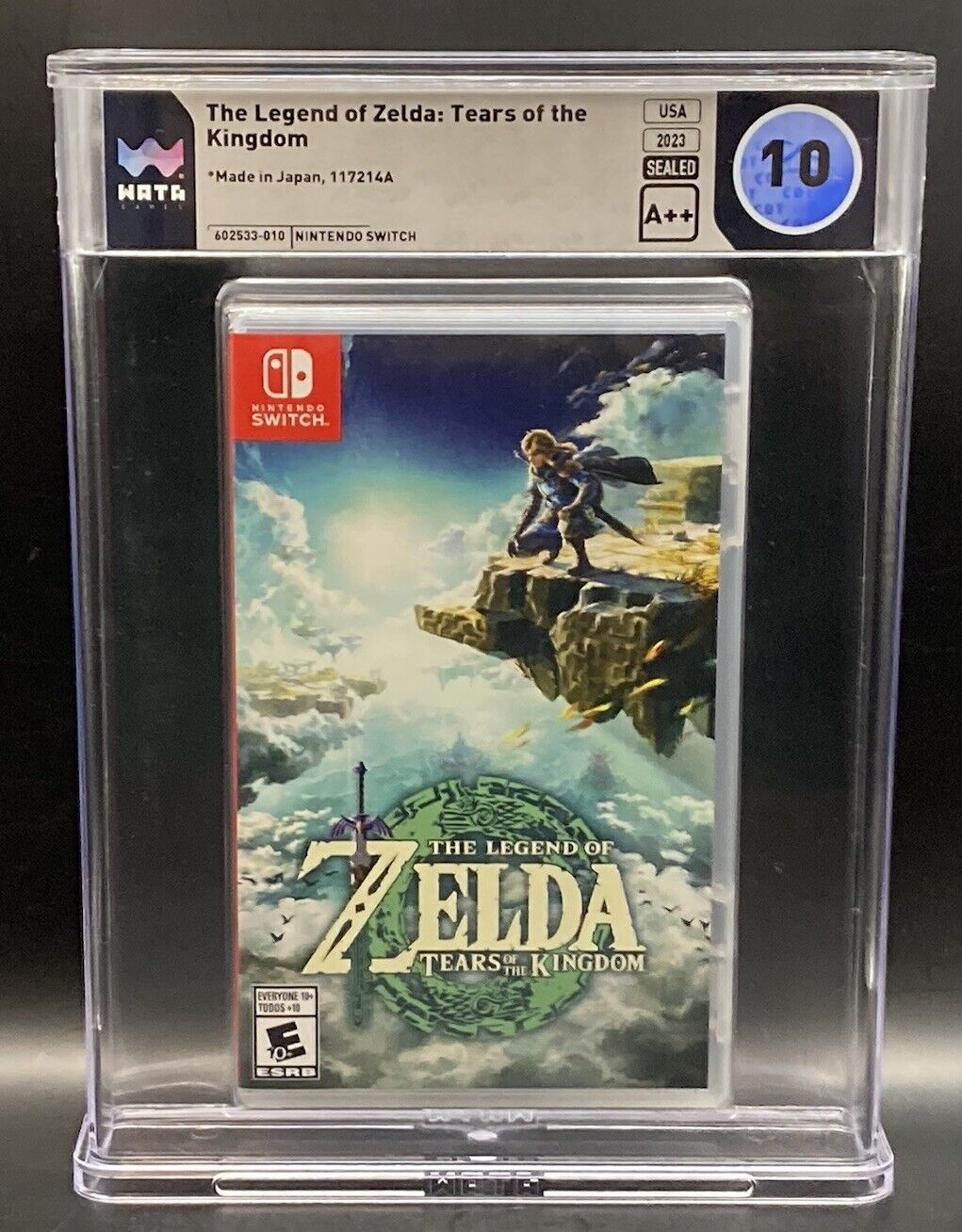 Zelda Tears of the Kingdom 1st Print WATA Perfect 10 A++ Nintendo Switch Sealed