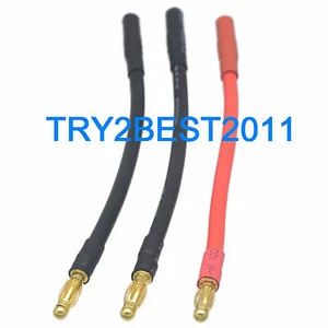 ESC Extension Leads 4mm Bullet Connectors 100mm 12AWG RC Quad Heli Plane - Picture 1 of 1