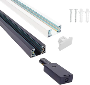 H Track Lighting Rails Kit 120V 5FT 3-Wire H Type Single Circuit with End Caps a - Picture 1 of 7