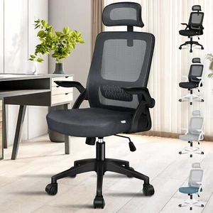 Mesh Ergonomic Office Chair with Adjustable Headrest & Flip-Up Armrest, Tilting - Picture 1 of 1