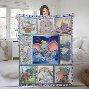 Personalized Dumbo Blanket, Magic Kingdom Dumbo Fleece Blanket, Elephant Dumbo F - Picture 1 of 4