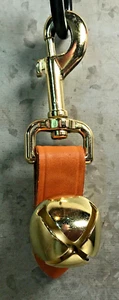BEAR BELL HD Brown Leather Fob 5 3/4" REPELS Predators Hike Fish Safety Man Dog - Picture 1 of 9