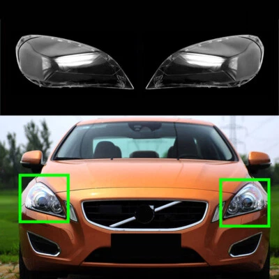 2x Cubierta de faros Lente Pantalla Carcasa Carcasa para Volvo S60 V60 2011 2012 2013 Foto 1 de 4