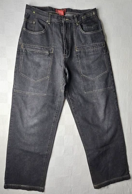 Pantalones de mezclilla Machine Jeans Co para hombre 34x32 azul holgados patinador Y2K lavado medio Foto 1 de 4