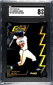 Topps HD ANDRUW JONES 1999 On The Cutting Edge SGC 8 troquelado #CE1 Braves - Imagen 1 de 2