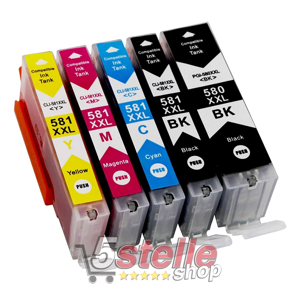 KIT 5 CARTUCCE XXL PER CANON PIXMA TR7550 TR8550 TS6150 TS6151 TS6250 TS6251