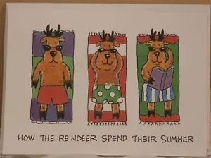 Feiertag SPASS Saisonkarte Rentier Sommer lustig Weihnachtsgruß - Bild 1 von 2