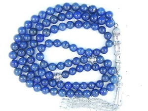 5.7mm x 99 LAPIS LAZULI Lajvart ISLAMIC PRAYER BEADS TASBIH MASBAHA SUBHA GIFT - Picture 1 of 3