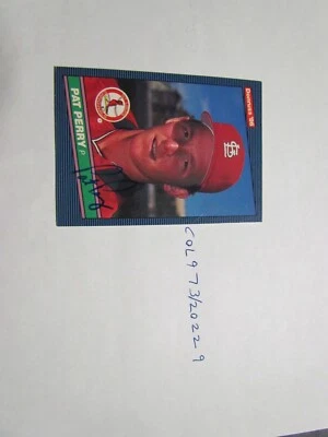 1986 Donruss Signed Pat Perry Baseball Card 10 - Image 1 of 3
