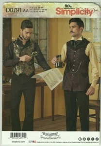 Mens Chest 38-44" Arki Vestry Steampunk Shirt & Vest Costume Sewing Pattern - Picture 1 of 2