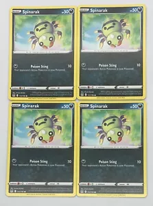 POKEMON TCG ORIGEN PERDIDO Spinarak x4 4x Juego Común #112/196 Paquete ¡Nuevo Casi Nuevo! - Imagen 1 de 1