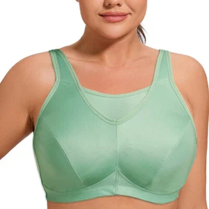 Women's High Impact Sports Bra High Support Wireless Plus Size for Large Breasts - Picture 1 of 25