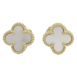 Van Cleef & Arpels Sweet Alhambra Pierced earrings Mother of pearl 18KYG Used - Picture 1 of 8