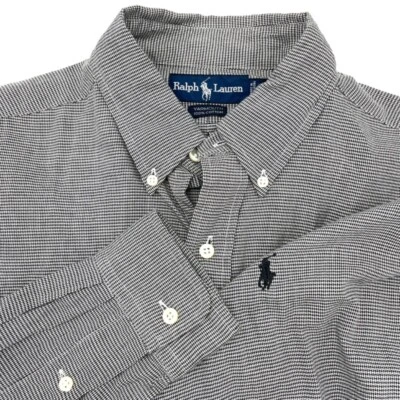 Camisa de vestir Ralph Lauren pata de gallo boca con botones manga larga 16 Foto 1 de 4